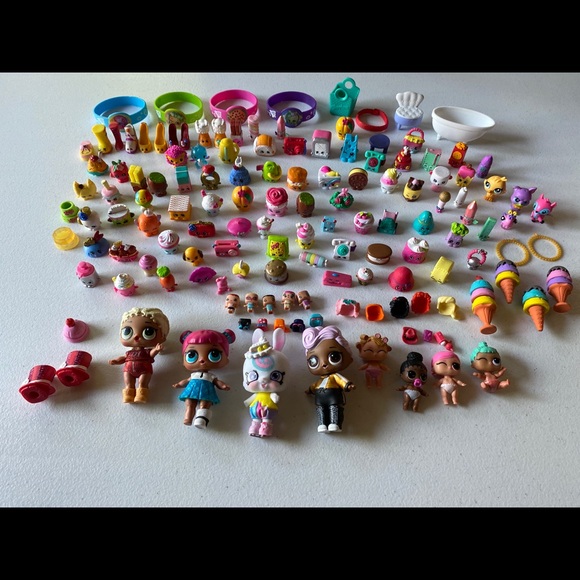 HUGE Lot Shopkins Dolls Rubber Bands 150+ Pieces